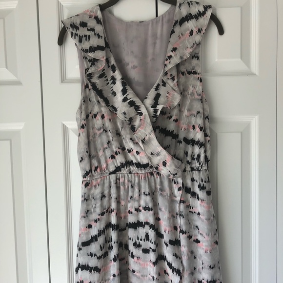 BCBG Multi Colored Ruffle Vneck Summer Dress - Picture 1 of 5